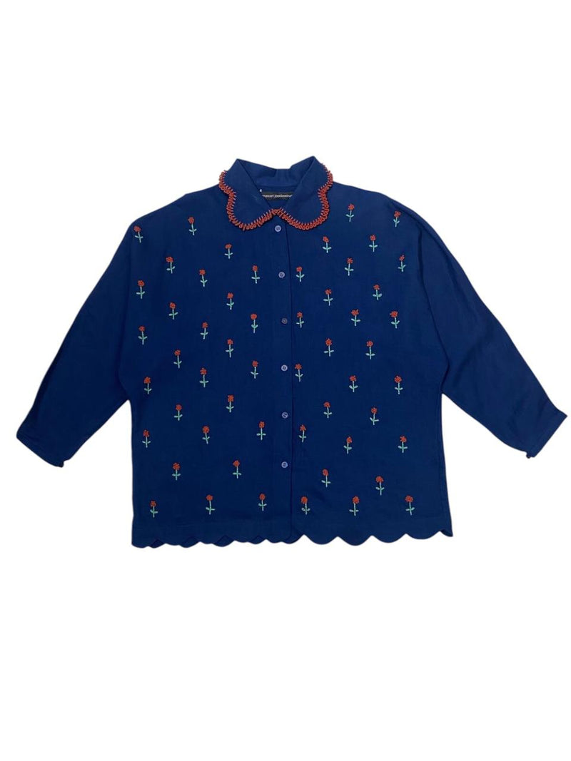Du Jour Flower In The Garden Navy - Long
