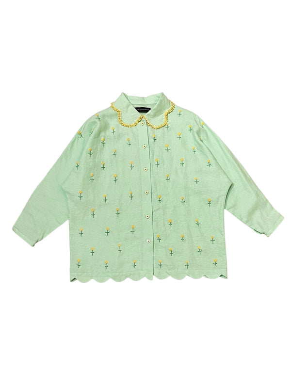 Du Jour Flower In The Garden Green Yellow - Long