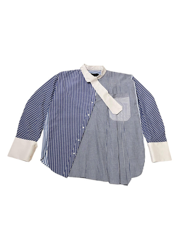 Meeya Asymmetric Shirt Blue Stripe