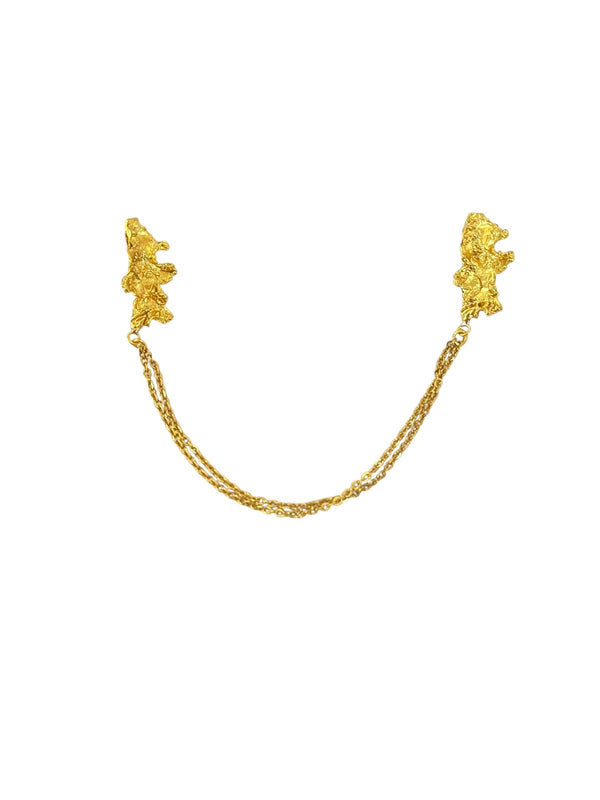 Runtuh 03 Long Brooch Gold