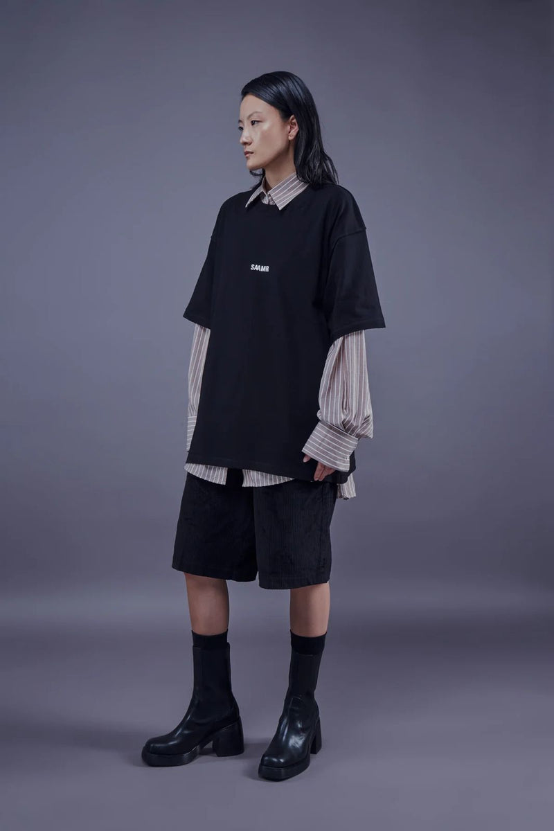 Magna Layer Tee - Brown Striped Shirt