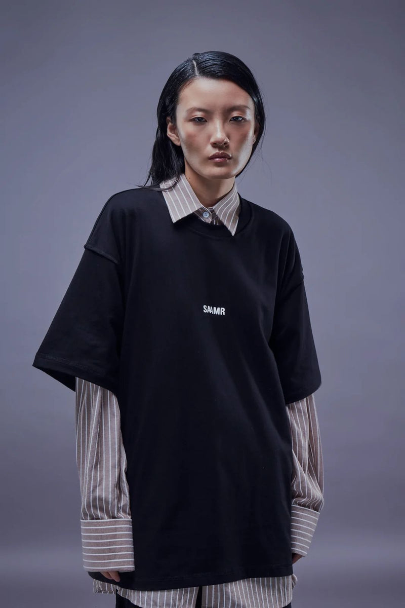 Magna Layer Tee - Brown Striped Shirt