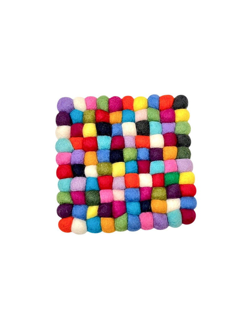 Square Wool Placemath Big Multicolor