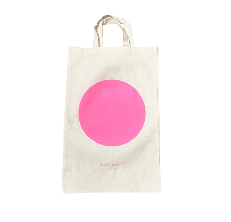 Round Pink Tote Bag