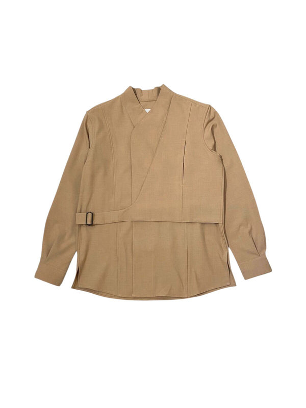 JR154 Khaki Collarless With Layered Vest LS PM