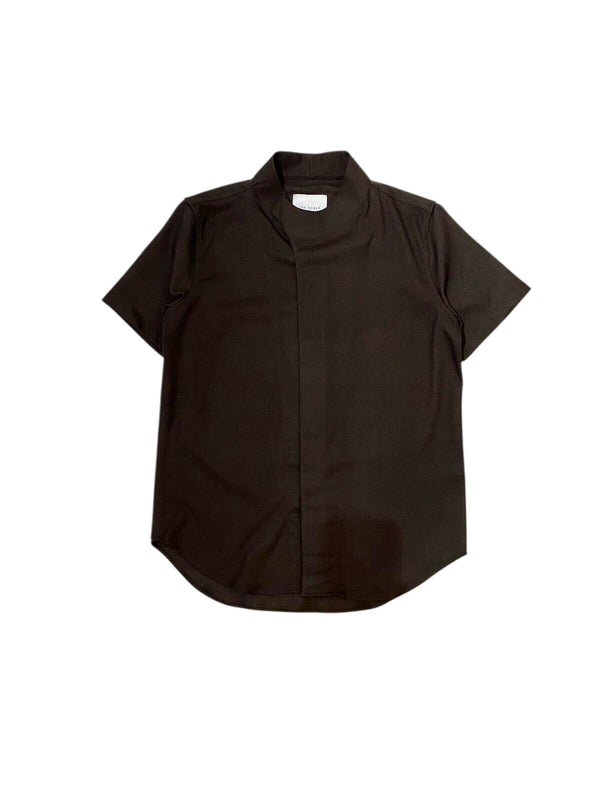 JS207 Dark Brown Collarless Overlap SS EF
