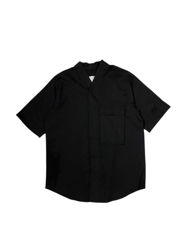 JS205 Black Collarless Oversized Part 5 With Pocket SS EF