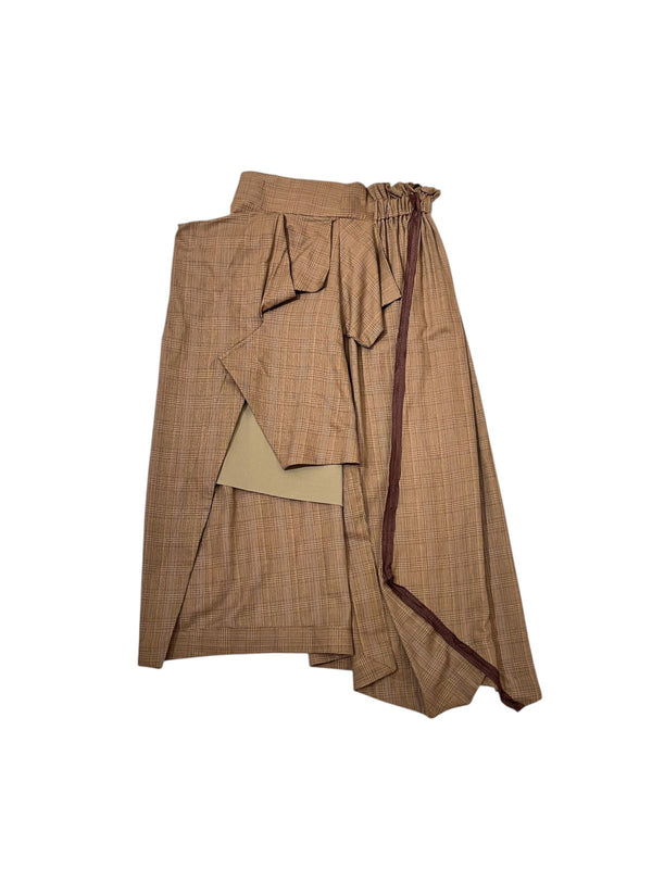 Origami Midi Skirt Brown