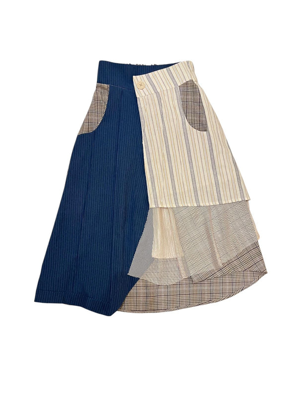 Front Pleated Midi Skirt Nude Creme Limited