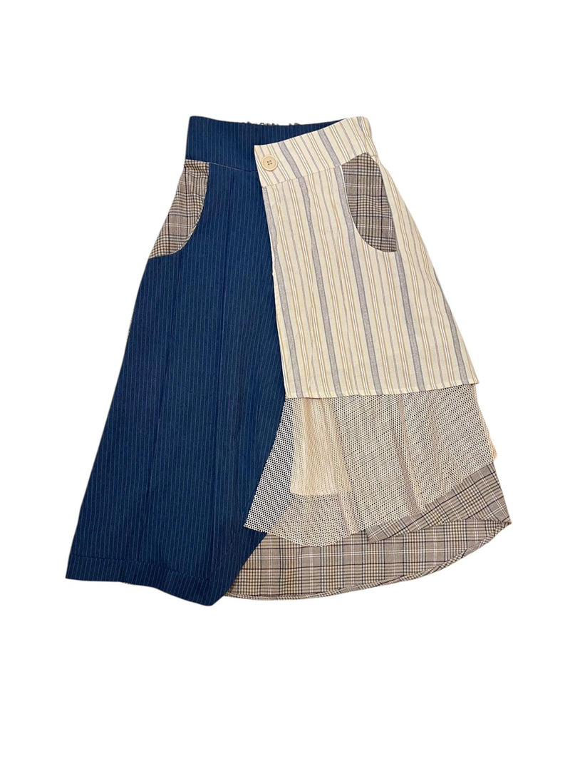 Front Pleated Midi Skirt Nude Creme Limited