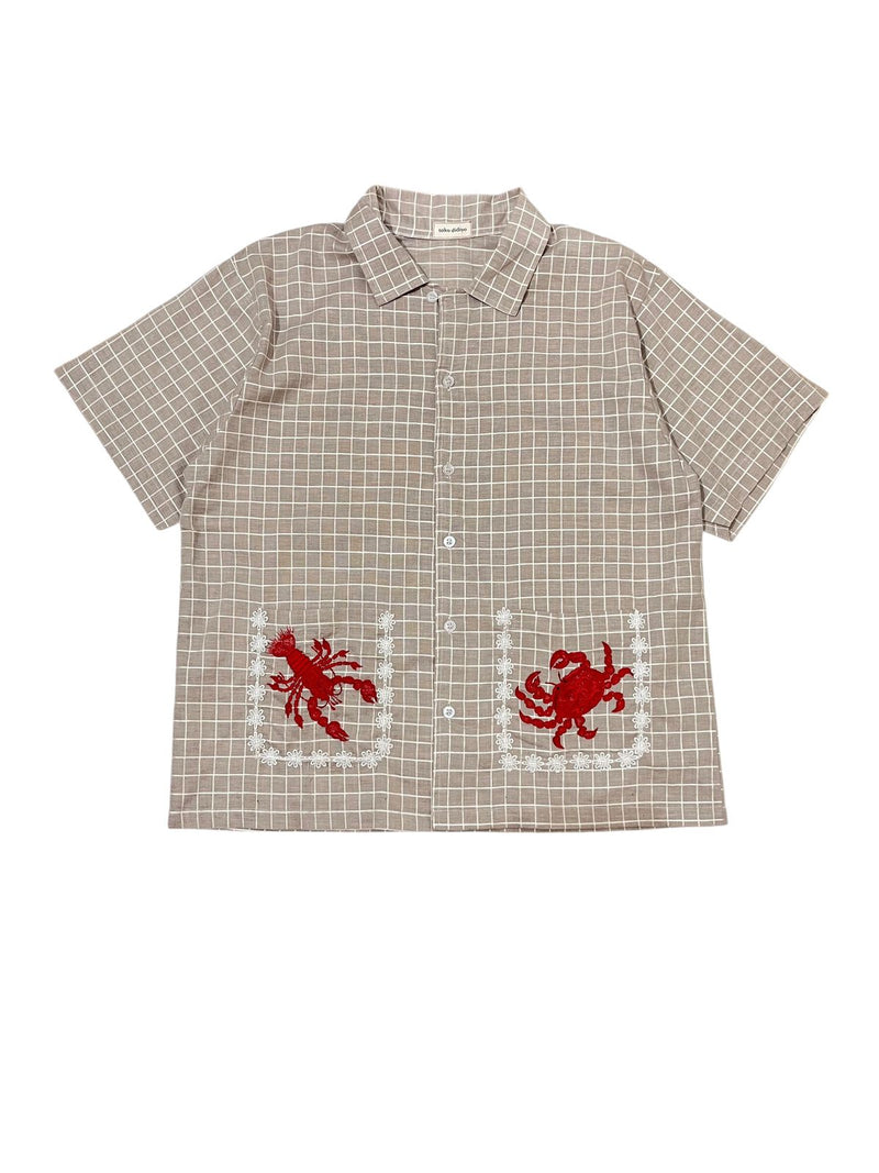 Carabi Embroidery Shortsleeve Shirt Khaki