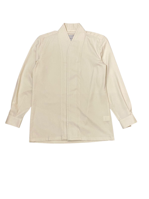 JS229 Cream Collarless Double Placket Longsleeves TR