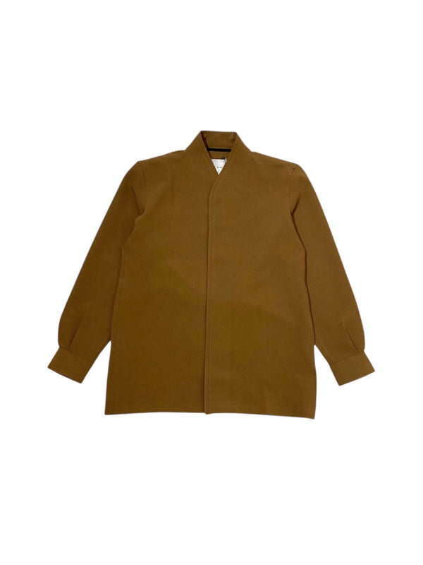 JS231 Brown Collarless Double Placket Longsleeves TR