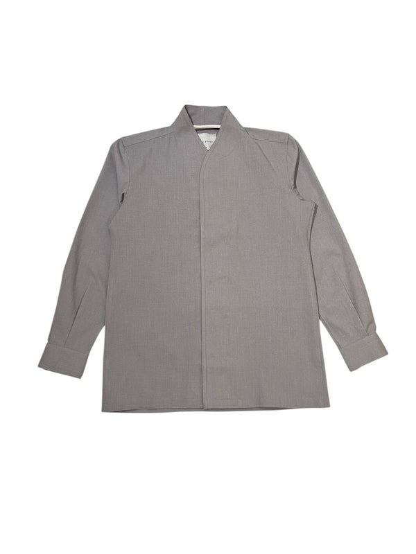 JS227 Light Grey Collarless Double Placket Longsleeves TR