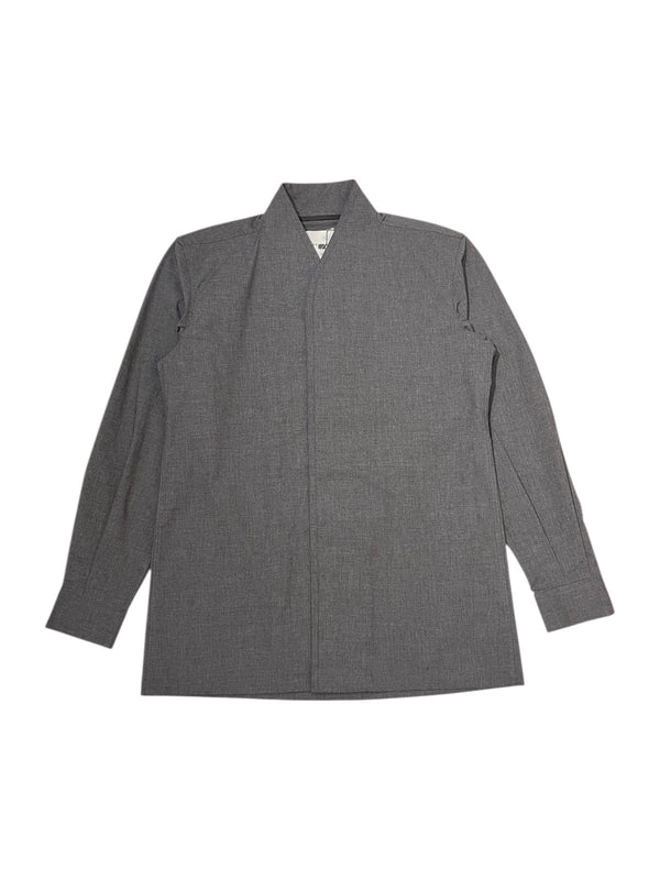 JS176 Dark Grey Collarless Double Placket Longsleevess TR