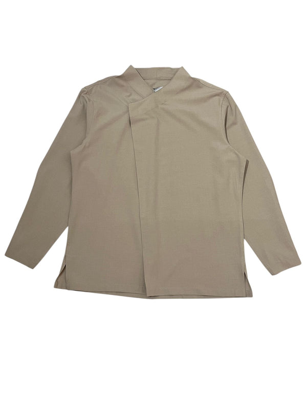 JR149 Etoupe Collarless Fake Layer Longsleeves Shirt