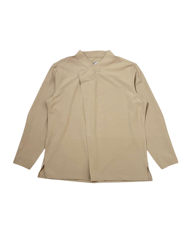 JR125 Etoupe Half Pleats Opening Collarless Longsleeves