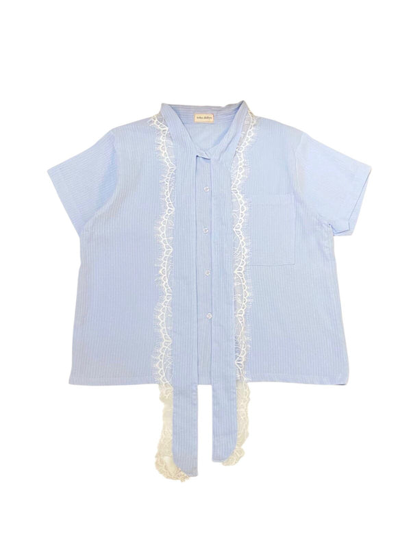 Darcy Bow Shirt Blue