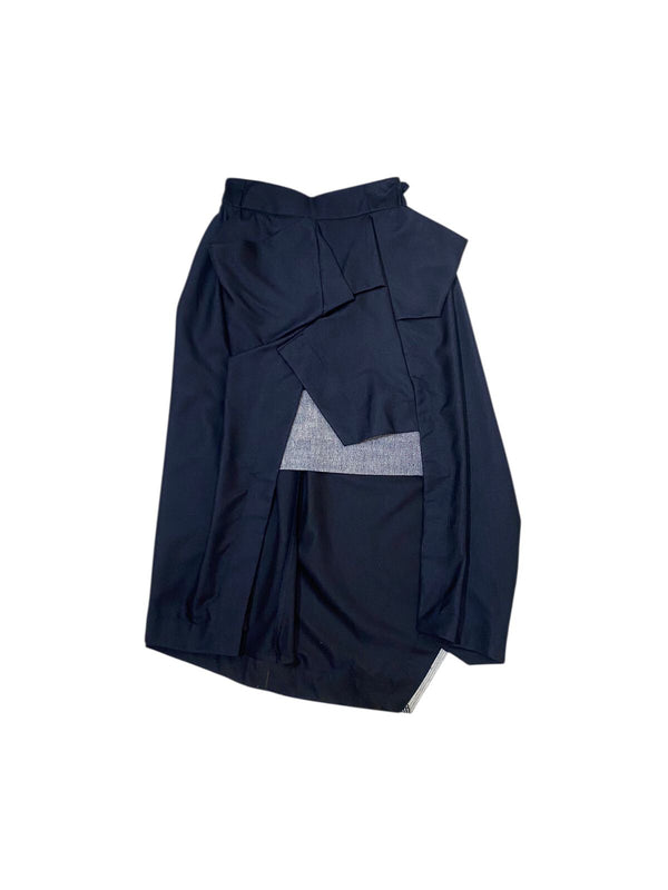Origami Midi Skirt Navy