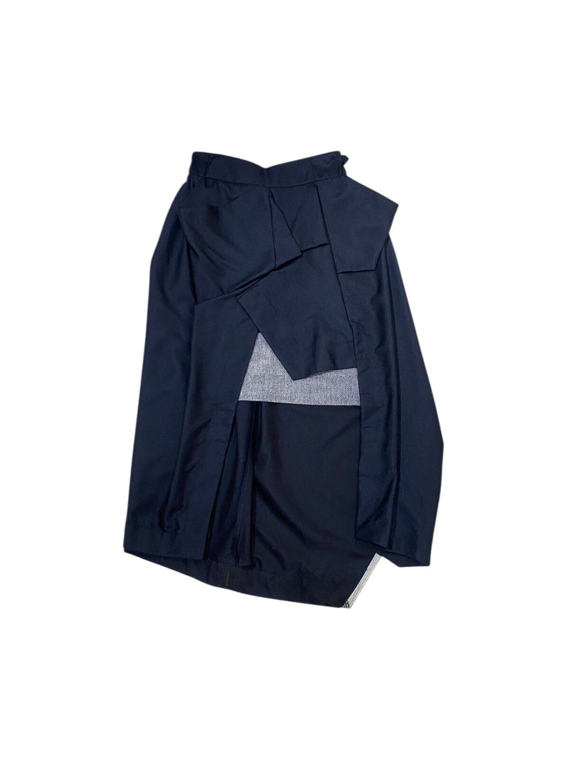Origami Midi Skirt Navy