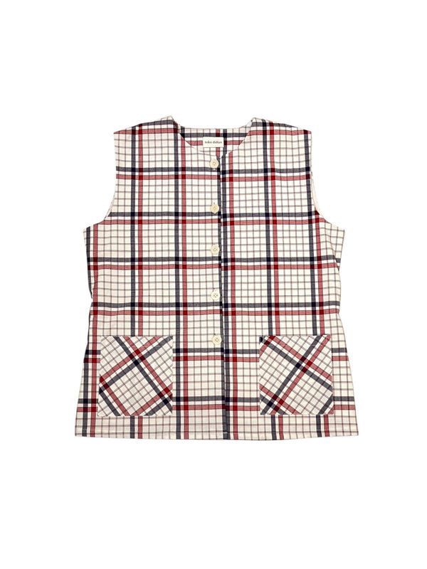 Eloise Sleeveless Plaid Blouse