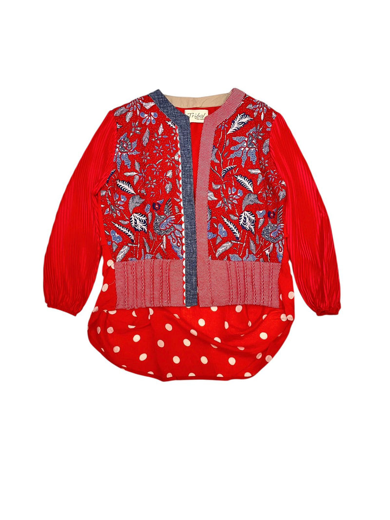 Just A Simple Cardi Batik Red Polka