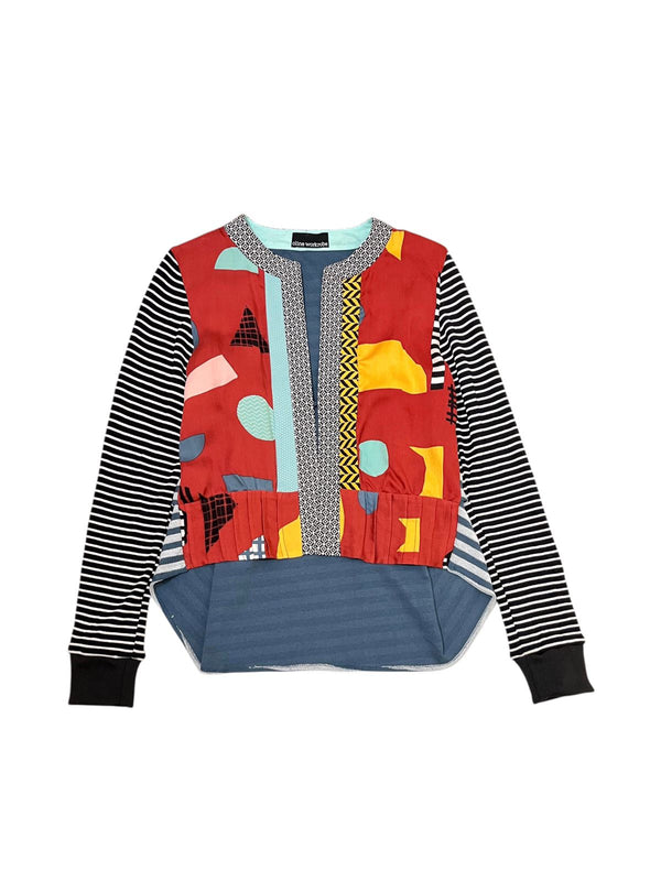 Just A Simple Cardi Print Motif Red Mix Black