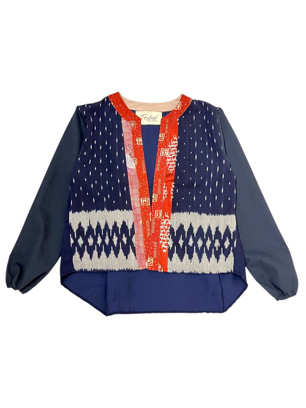 Just A Simple Cardi Batik Mix Navy