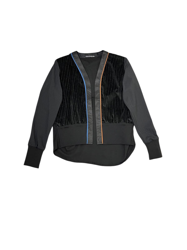 New Just A Simple Cardi Black Stripe White