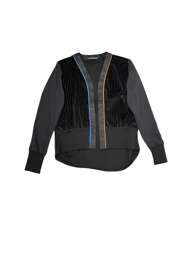 New Just A Simple Cardi Black Stripe White