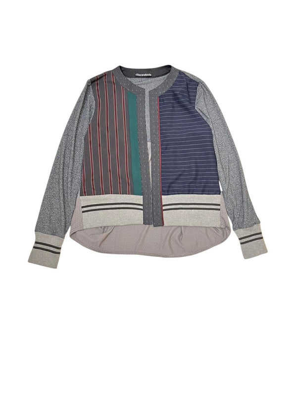 Just A Simple Cardi Navy Stripe Burgundy