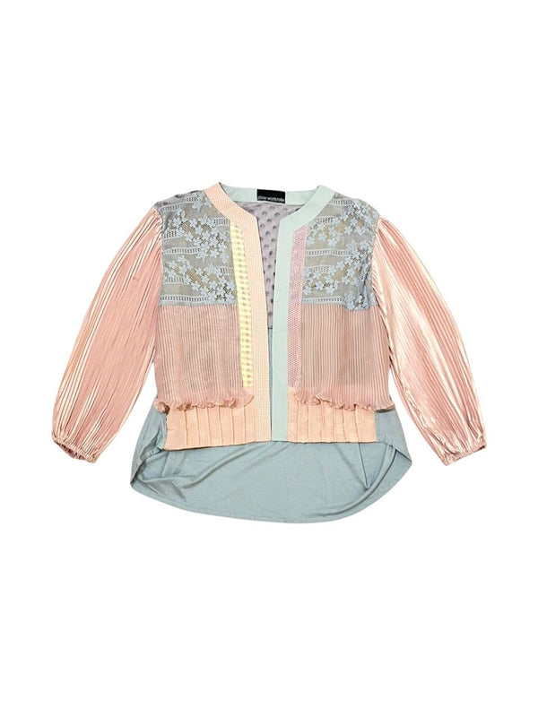 Just A Simple Cardi Peach Mix Pleats