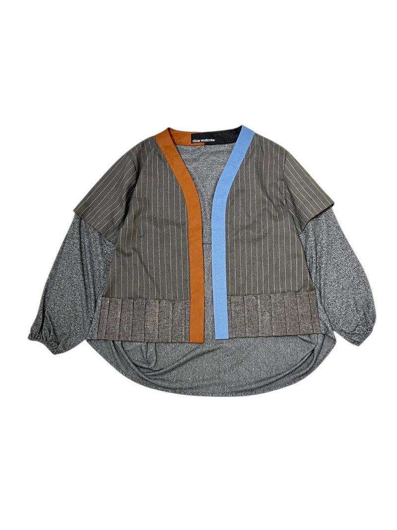 Just A Simple Cardi Grey Stripe