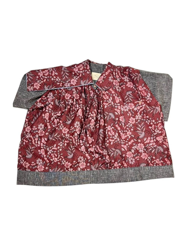 Keona Cowled Top Batik Maroon