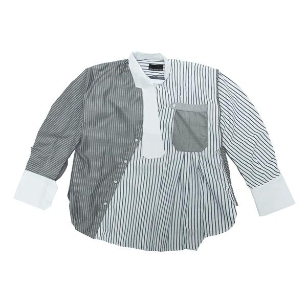 Meeya Asymmetric Shirt Grey Stripe