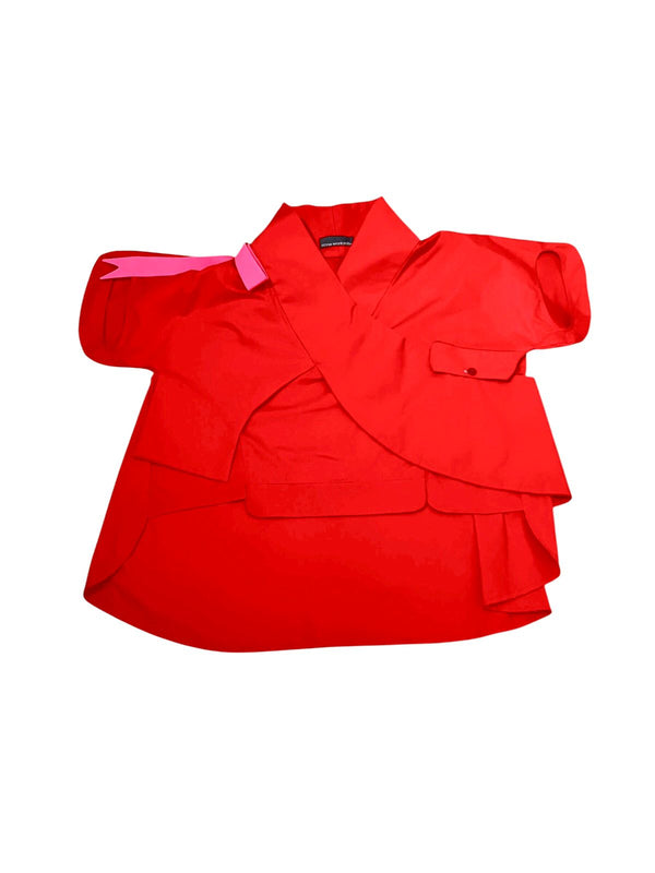 Aksha Ribboned Top Red