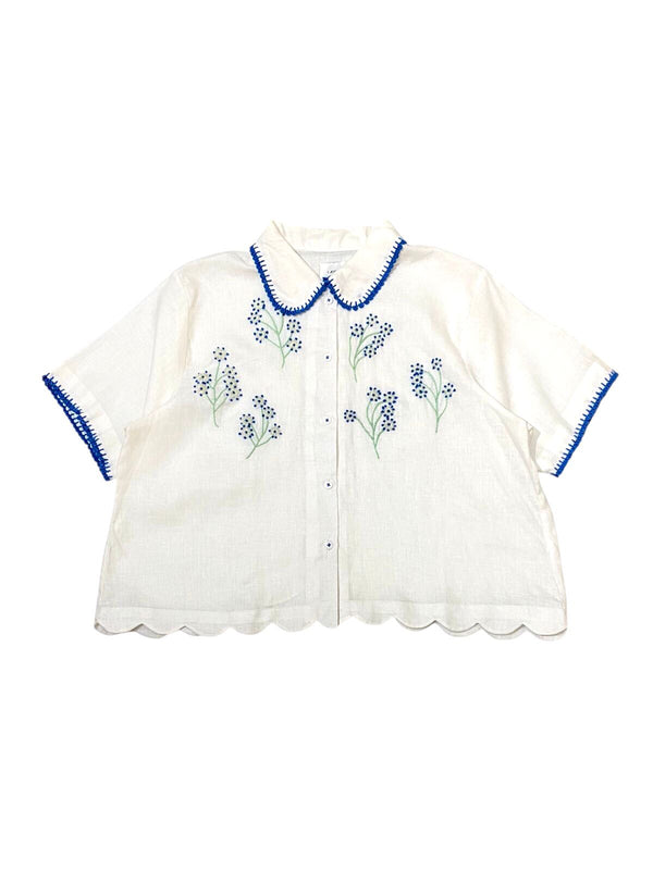 Du Jour Blue Montana Flower Broken White - Short