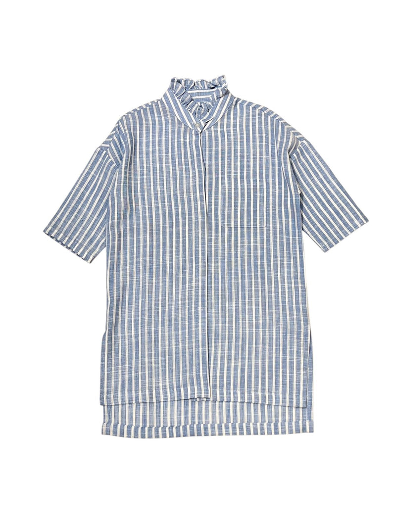 Snuggle Blue Tops Ruffle - Kids Stripes Blue