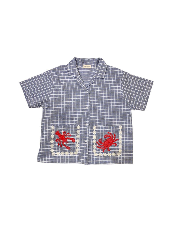 Carabi Embroidery Shortsleeve Shirt Blue