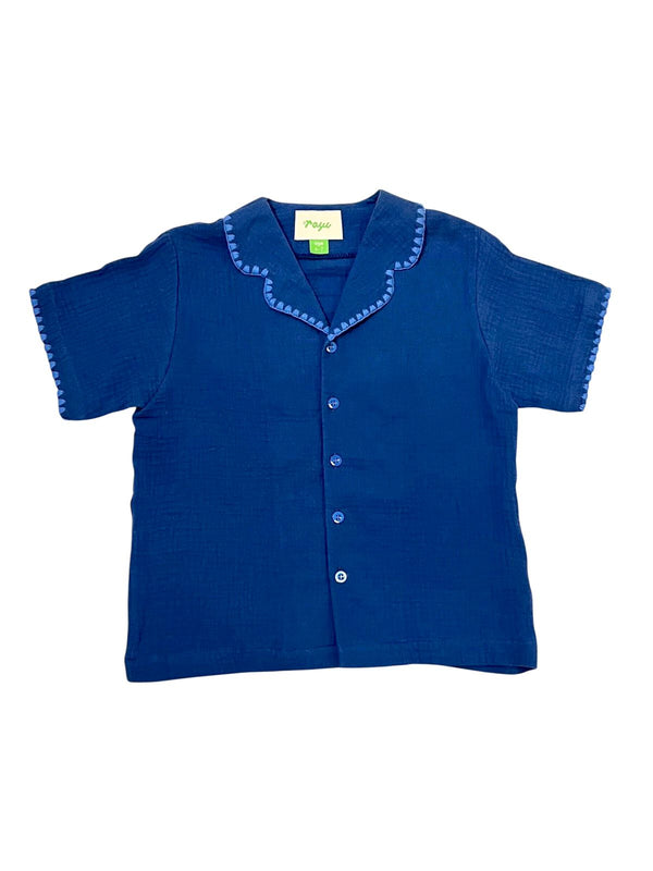 Cotton Top Shirt - Blue