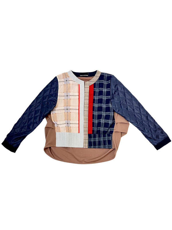 Just A simple Cardi Navy Mix Creme Motif