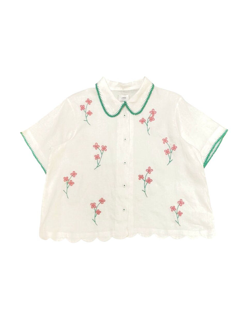 Du Jour Pink Lathy Flower Broken White - Short