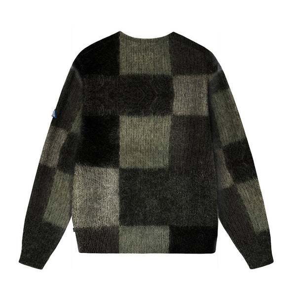 Checkers Mohair Cardigan Green
