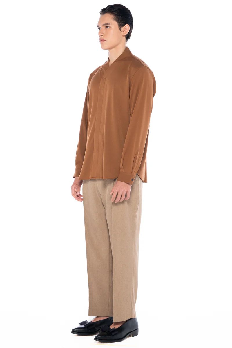JR183 Brown Collarless Part 5 Longsleeves EF