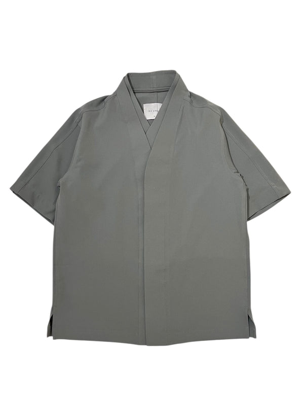 JS Grey Loose Double Collar Part 5 Shortsleeves Shirt EF