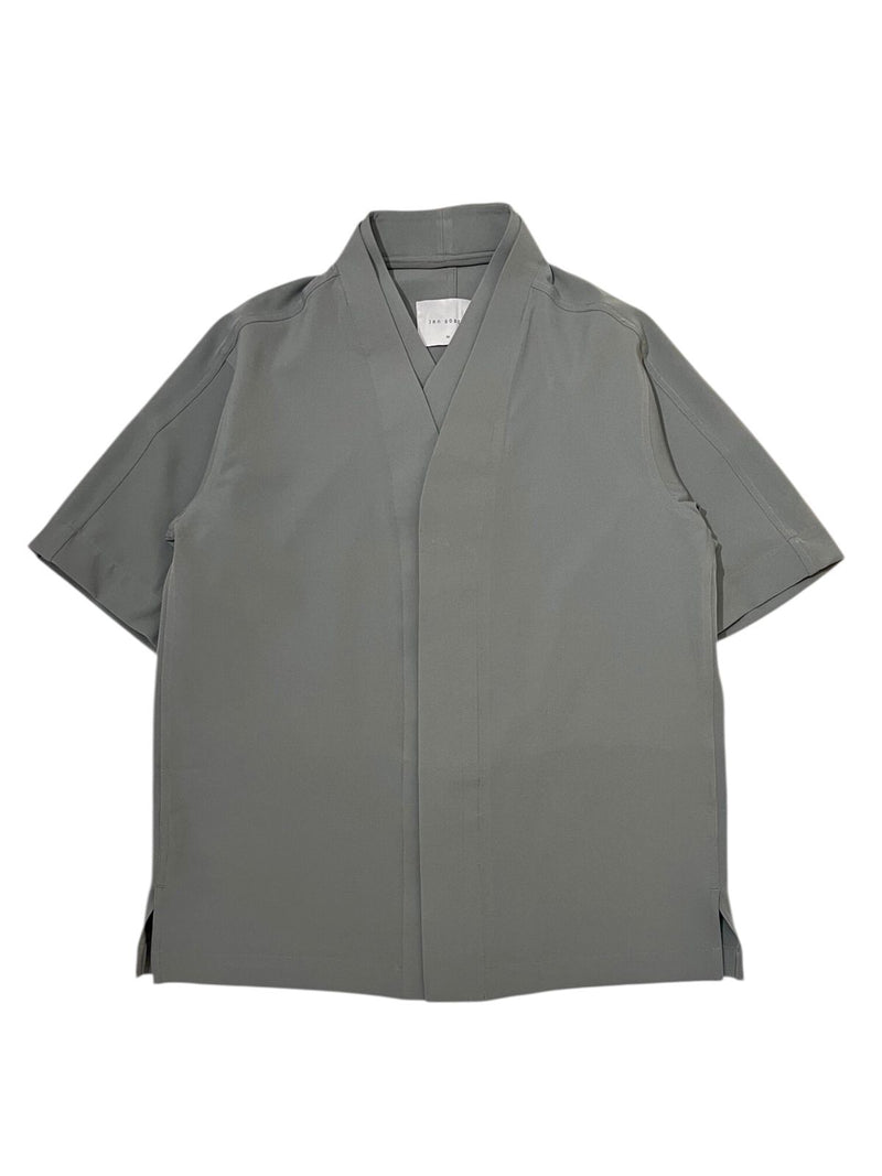 JS Grey Loose Double Collar Part 5 Shortsleeves Shirt EF