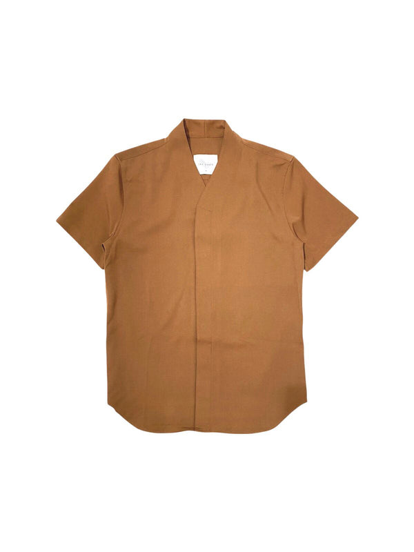 JR183 Brown Collarless Part 5 Shortsleeves EF