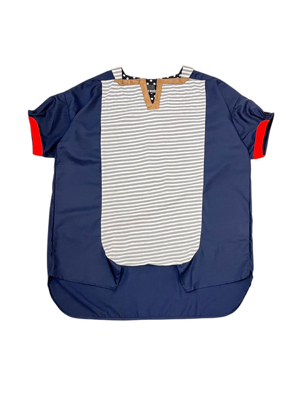 Tucked Top Navy Stripe