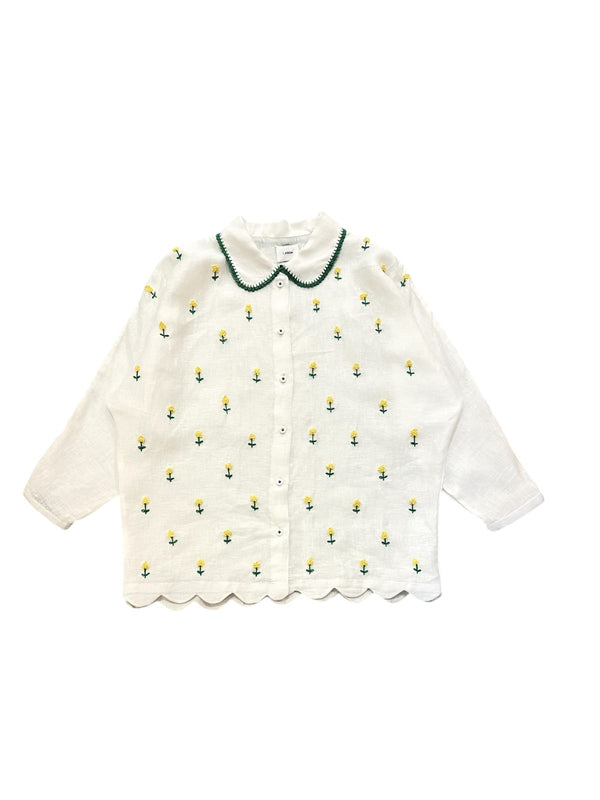 Du Jour Yellow Flower In The Garden White - Long