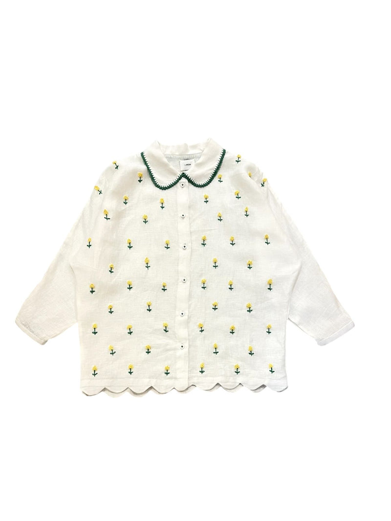 Du Jour Yellow Flower In The Garden White - Long